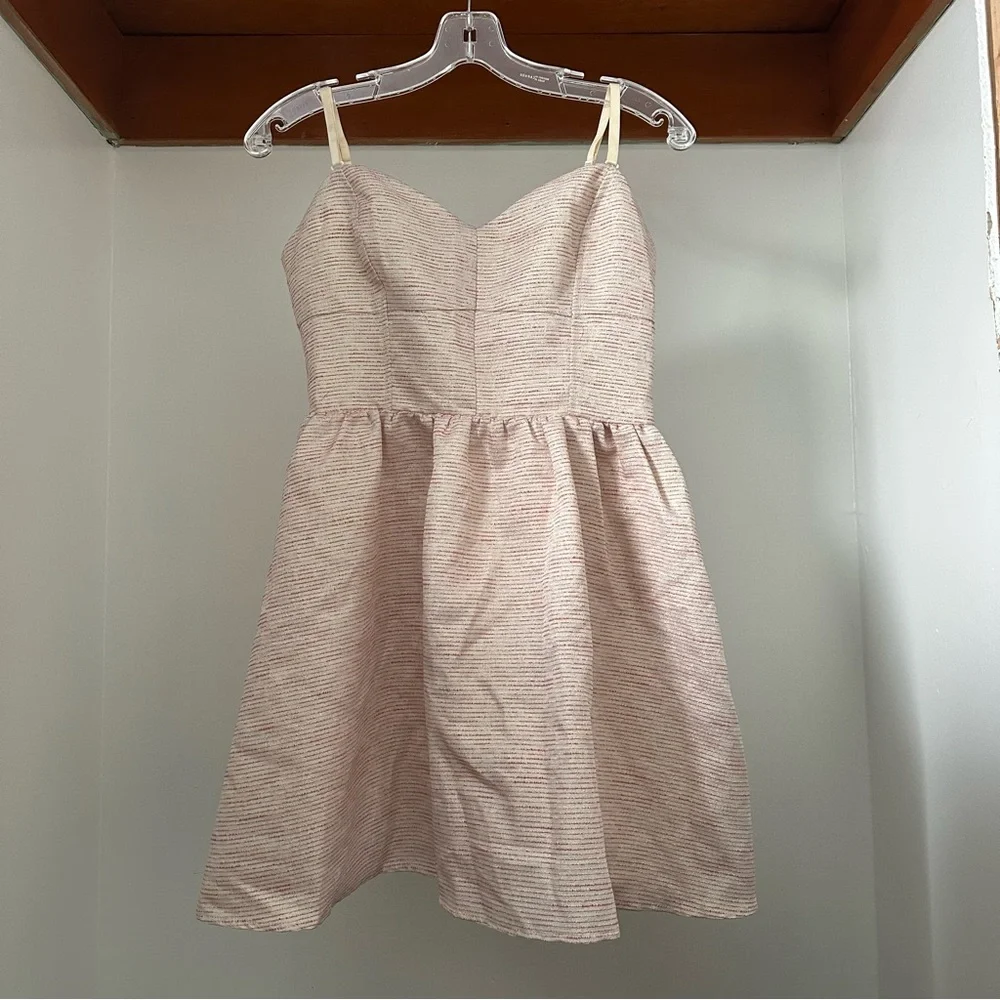 Aritzia Talula pink & cream striped strapless/spaghetti strap dress size 8 - Picture 1 of 6